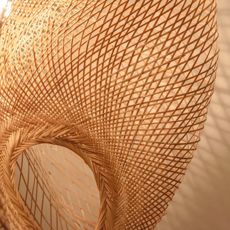 Handmade woven bamboo chandelier for dining room