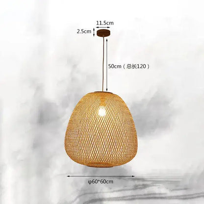 Handmade woven bamboo chandelier for dining room