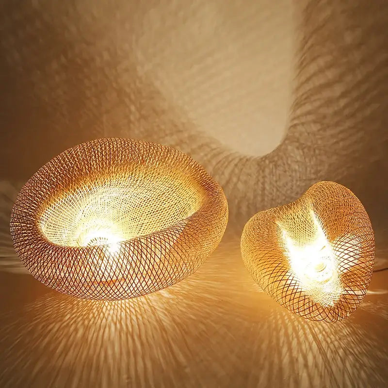 Handmade woven bamboo chandelier for dining room