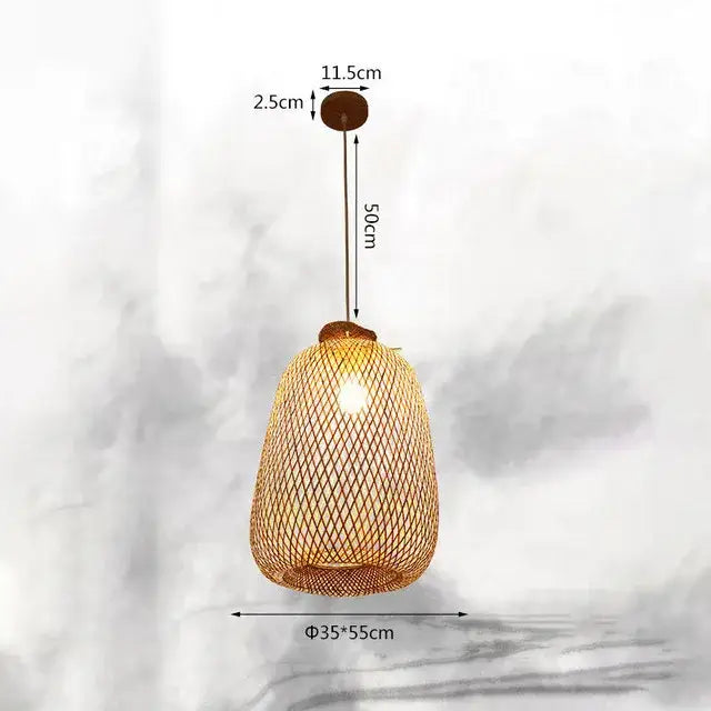 Handmade woven bamboo chandelier for dining room
