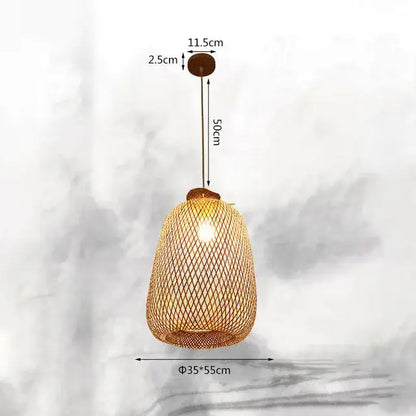 Handmade woven bamboo chandelier for dining room
