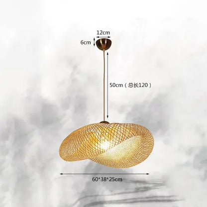Handmade woven bamboo chandelier for dining room