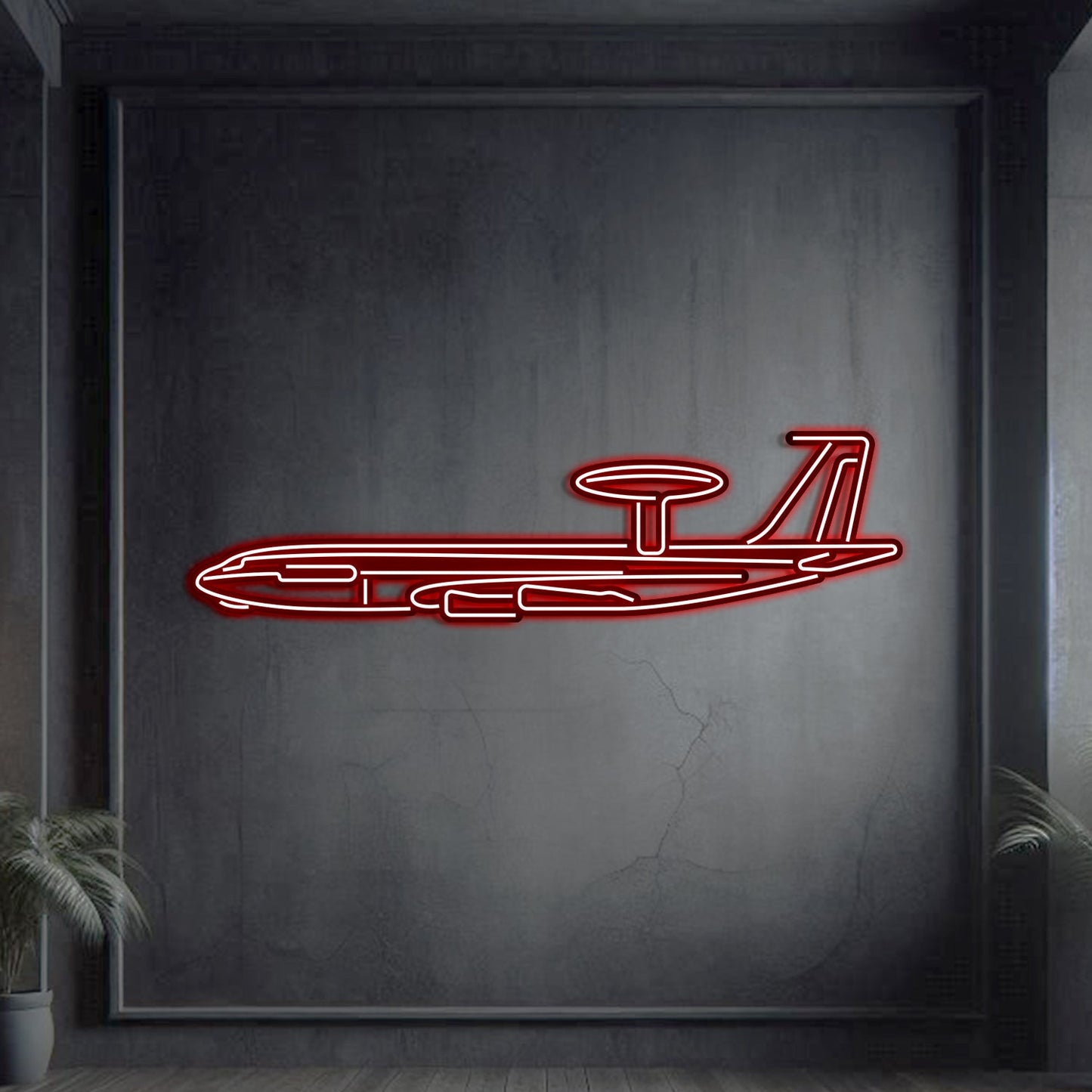 E-3G Sentry Metal Neon Aircraft Wall Art - NCN0028