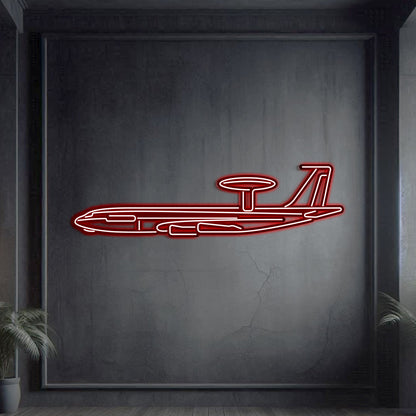 E-3G Sentry Metal Neon Aircraft Wall Art - NCN0028