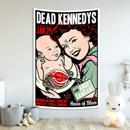 Hard rock band flag tapestry for bedroom wall decor