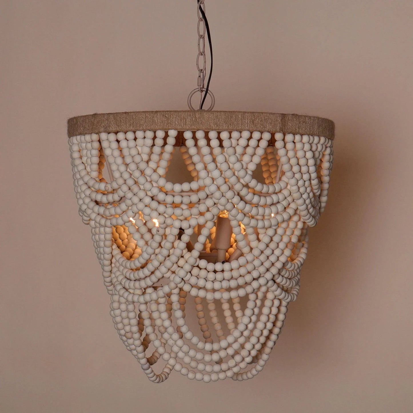 Hatfield 4-Light Bohemia Style Wood Beaded Chandelier
