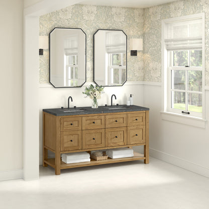 James Martin Breckenridge 60" Double Bathroom Vanity, Light Natural Oak