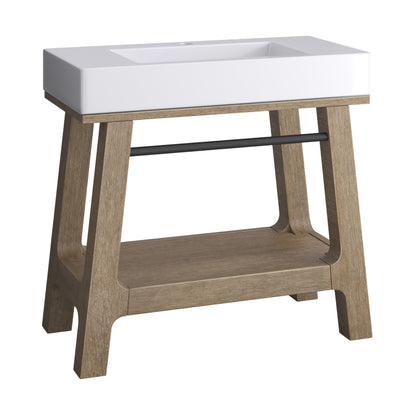 James Martin Auburn 36" Single Console Vanity, Weathered Timber