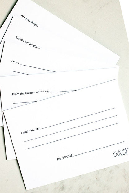 SALE | Simply Said From The Heart Postcard Set | 5 Cards | Plains + Simple