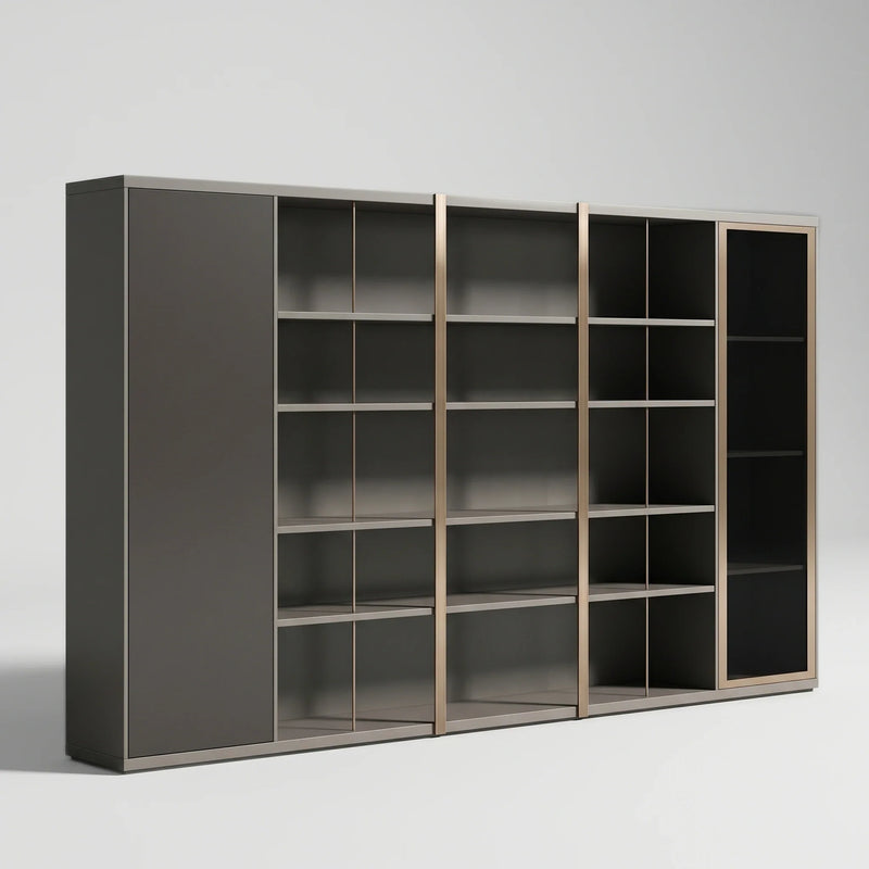 Langford · Office Shelves w/ Lighting & Wardrobe Storage