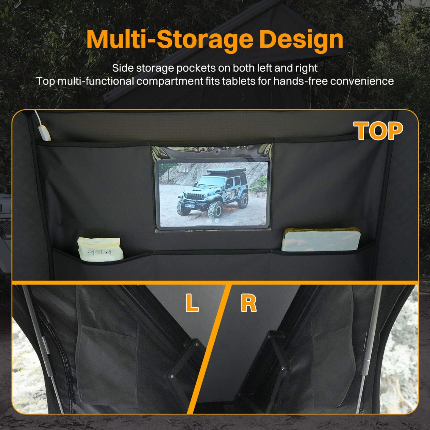 Trailora Heavy-Duty 2-3 Person Hardshell Rooftop Tent With Ladder (SAK93120)