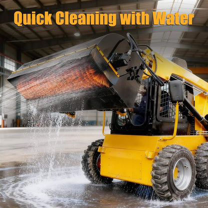 Heavy-Duty 72-Inch Industrial Skid Steer Sweeper Attachment (SAK87013)