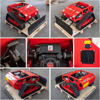 Heavy-Duty 9HP Commercial Remote-Controlled Oil-Electric Hybrid Track Drive With Plow (SAK76425)