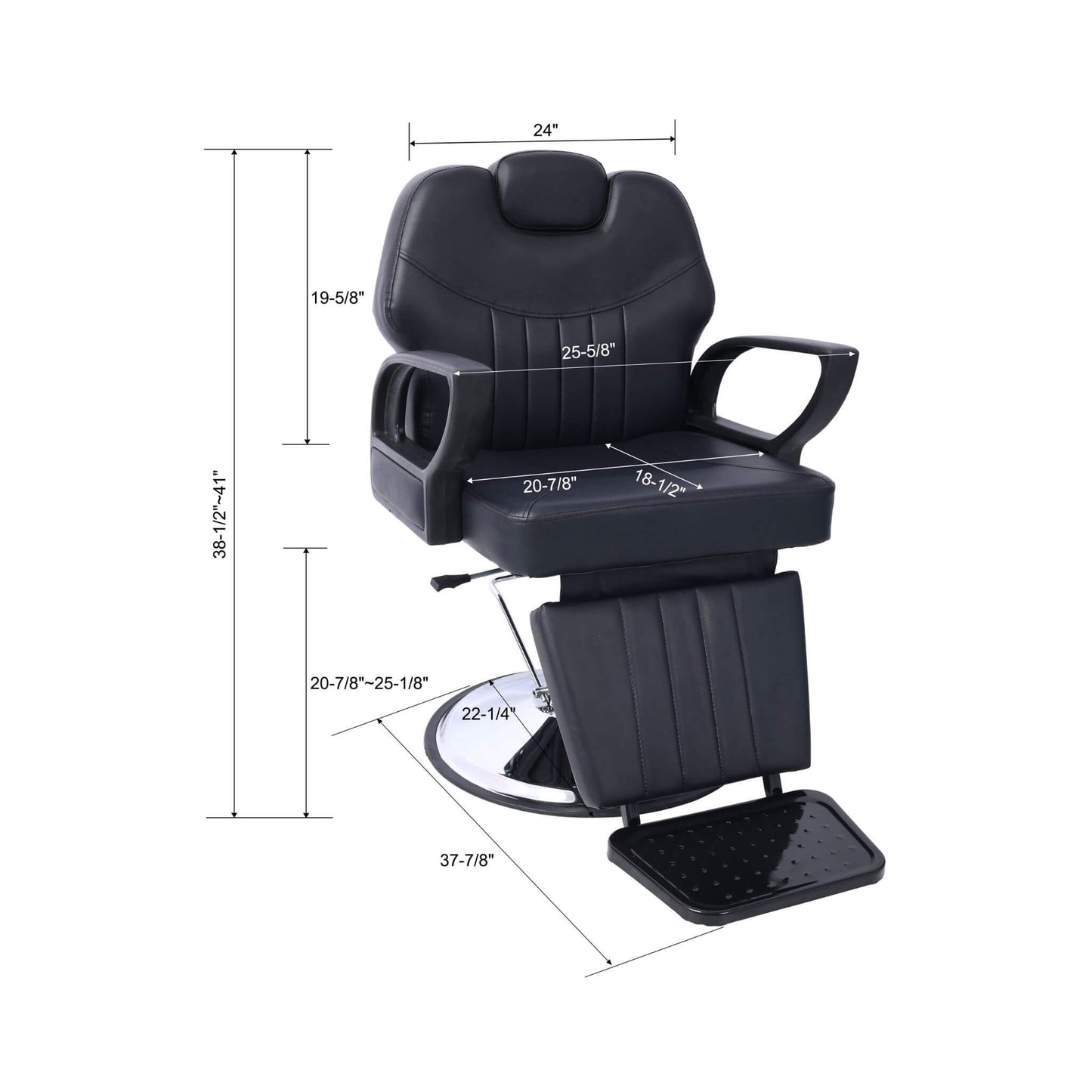 Heavy-Duty All-Purpose Extra Wide PU Leather Hydraulic Reclining Barber Chair (SAK74613)