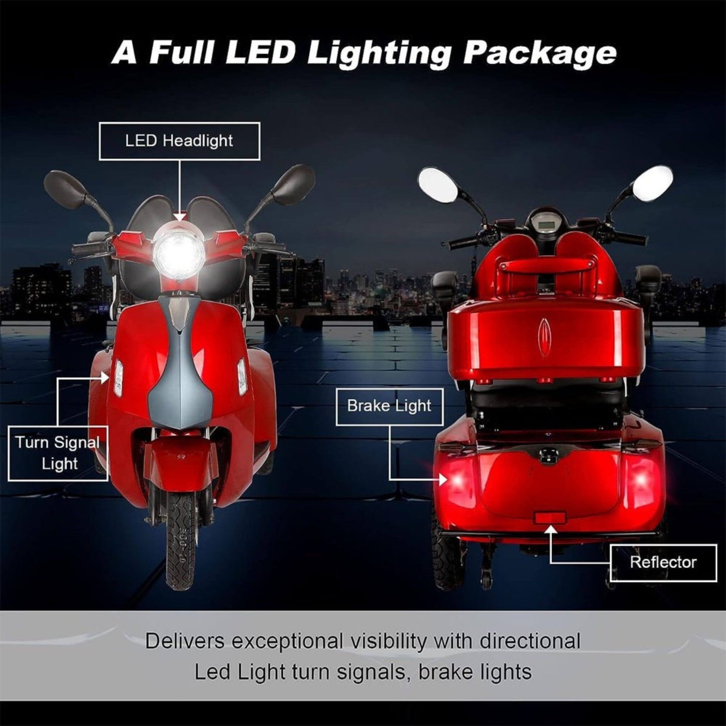 Zvg Heavy-Duty All-Terrain Electric Powered Mobility Scooter For Seniors & Adults, 800W (SAK96314)