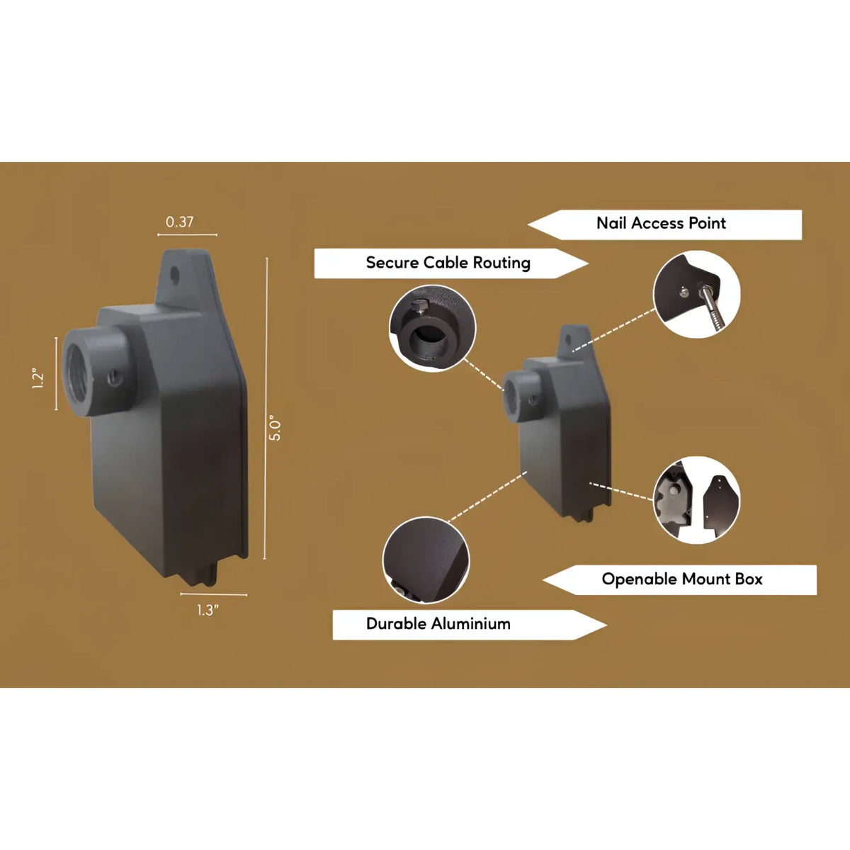 Heavy Duty Aluminum Flush Mount Box for Low Voltage Outdoor Lighting