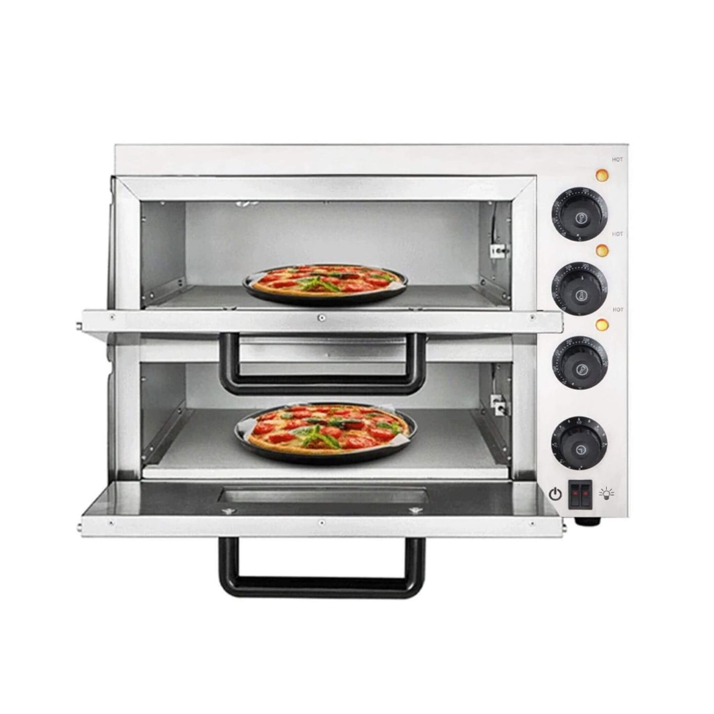 Heavy-Duty Electric 2000W Indoor Commercial Countertop Double Deck Pizza Oven (SAK36147)