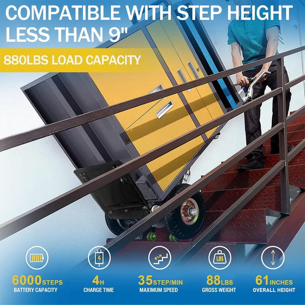 Heavy-Duty Electric Motorized Stair Climbing Hand Truck Dolly, 880LBS (SAK72821)