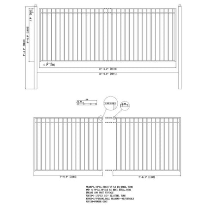 [12-30FT] Heavy-Duty Madrid-Style Premium Steel Sliding Driveway Gate (SAK23857)