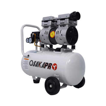 Heavy Duty 1.5/2.5HP Silent Oil-Free Portable Air Compressor With Wheels And Auto Drain (SAK53462)