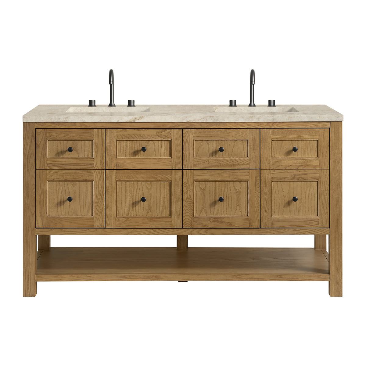 James Martin Breckenridge 60" Double Bathroom Vanity, Light Natural Oak