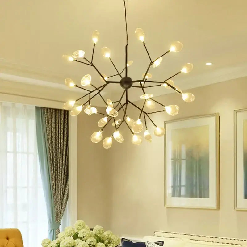 Heracleum firefly gold glass ball chandelier dining room light