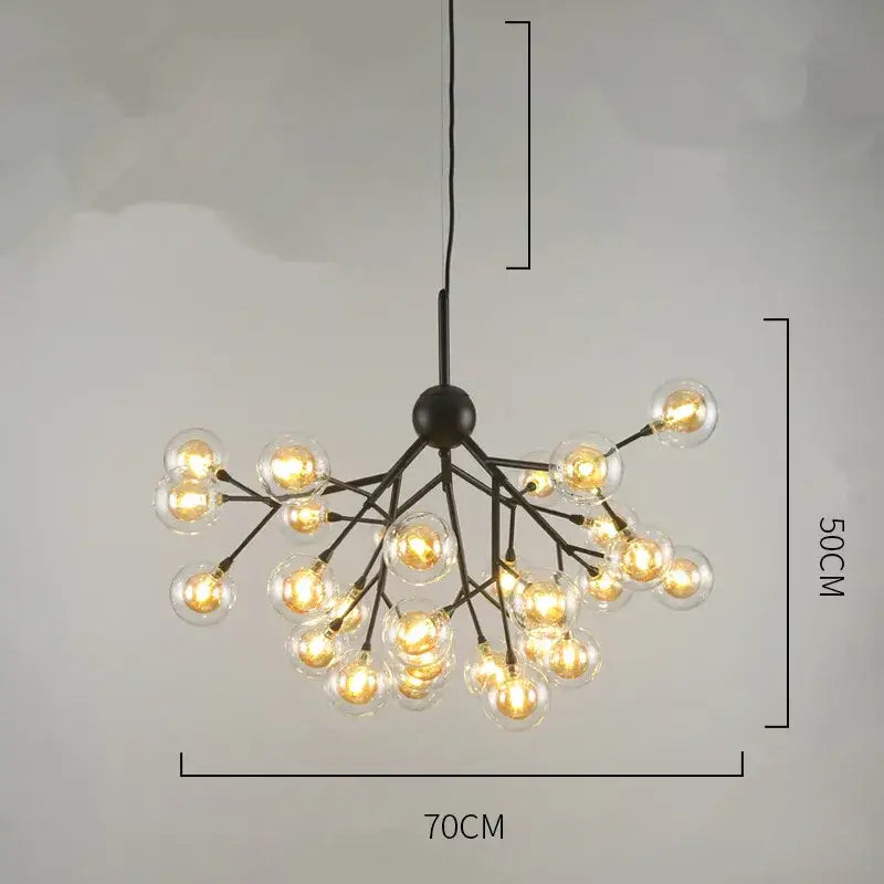 Heracleum firefly gold glass ball chandelier dining room light