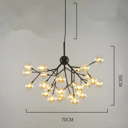 Heracleum firefly gold glass ball chandelier dining room light