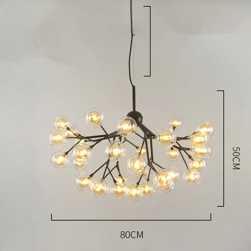 Heracleum firefly gold glass ball chandelier dining room light