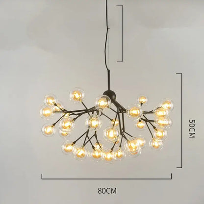 Heracleum firefly gold glass ball chandelier dining room light