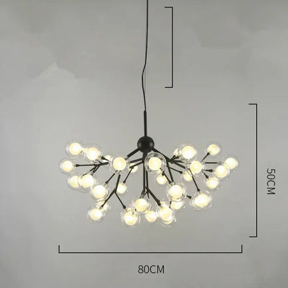 Heracleum firefly gold glass ball chandelier dining room light