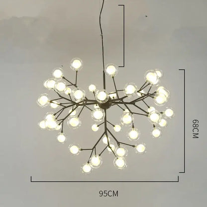 Heracleum firefly gold glass ball chandelier dining room light
