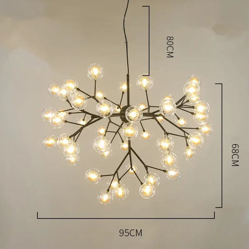 Heracleum firefly gold glass ball chandelier dining room light
