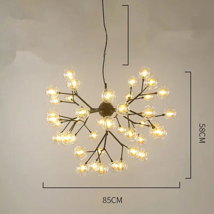 Heracleum firefly gold glass ball chandelier dining room light