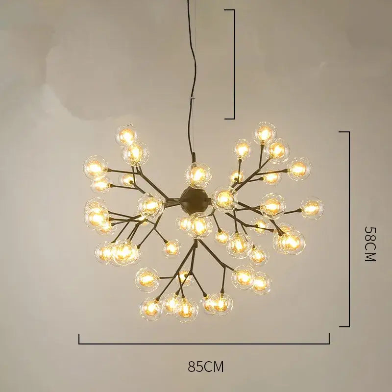 Heracleum firefly gold glass ball chandelier dining room light