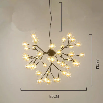 Heracleum firefly gold glass ball chandelier dining room light