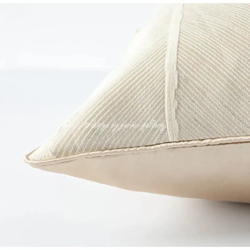 Herringbone jacquard cushion cover beige & white living room pillow