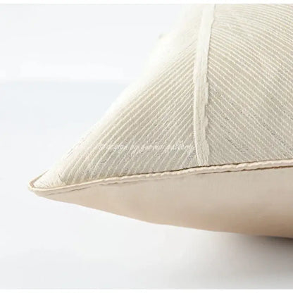 Herringbone jacquard cushion cover beige & white living room pillow