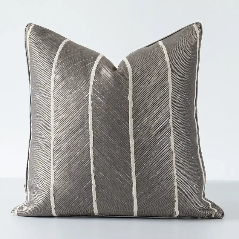 Herringbone jacquard cushion cover beige & white living room pillow