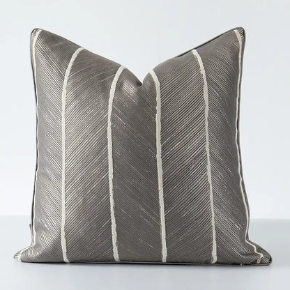 Herringbone jacquard cushion cover beige & white living room pillow
