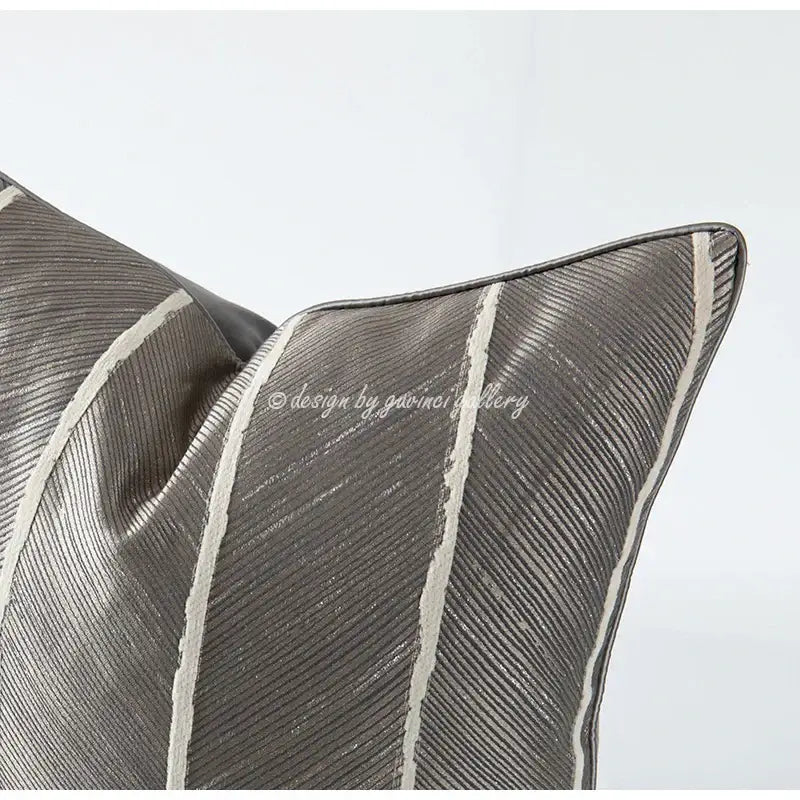 Herringbone jacquard cushion cover beige & white living room pillow