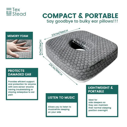 Hexagonal gray ear guard pillow bedroom side sleeper support