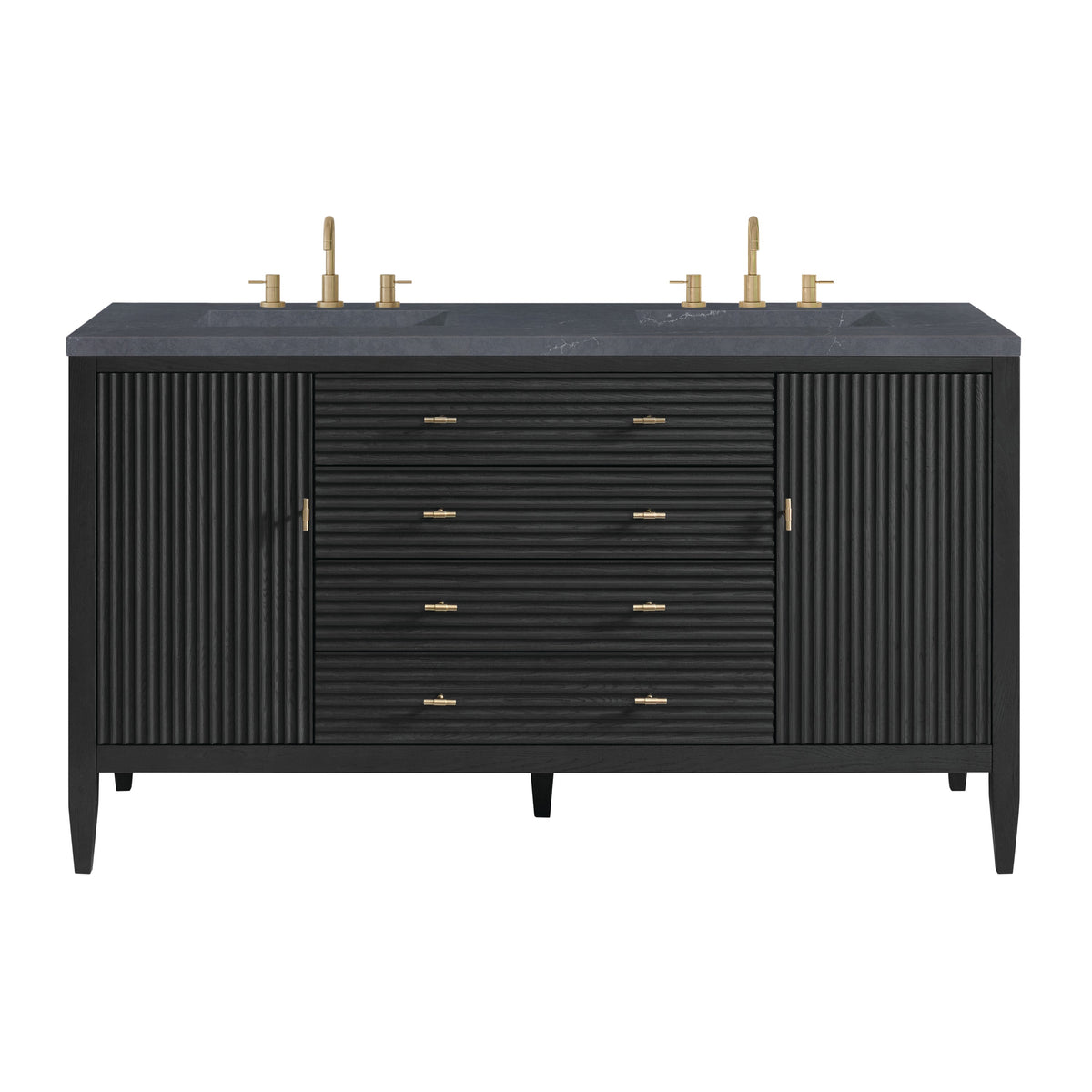 James Martin Myrrin 60" Double Bathroom Vanity, Carbon Oak