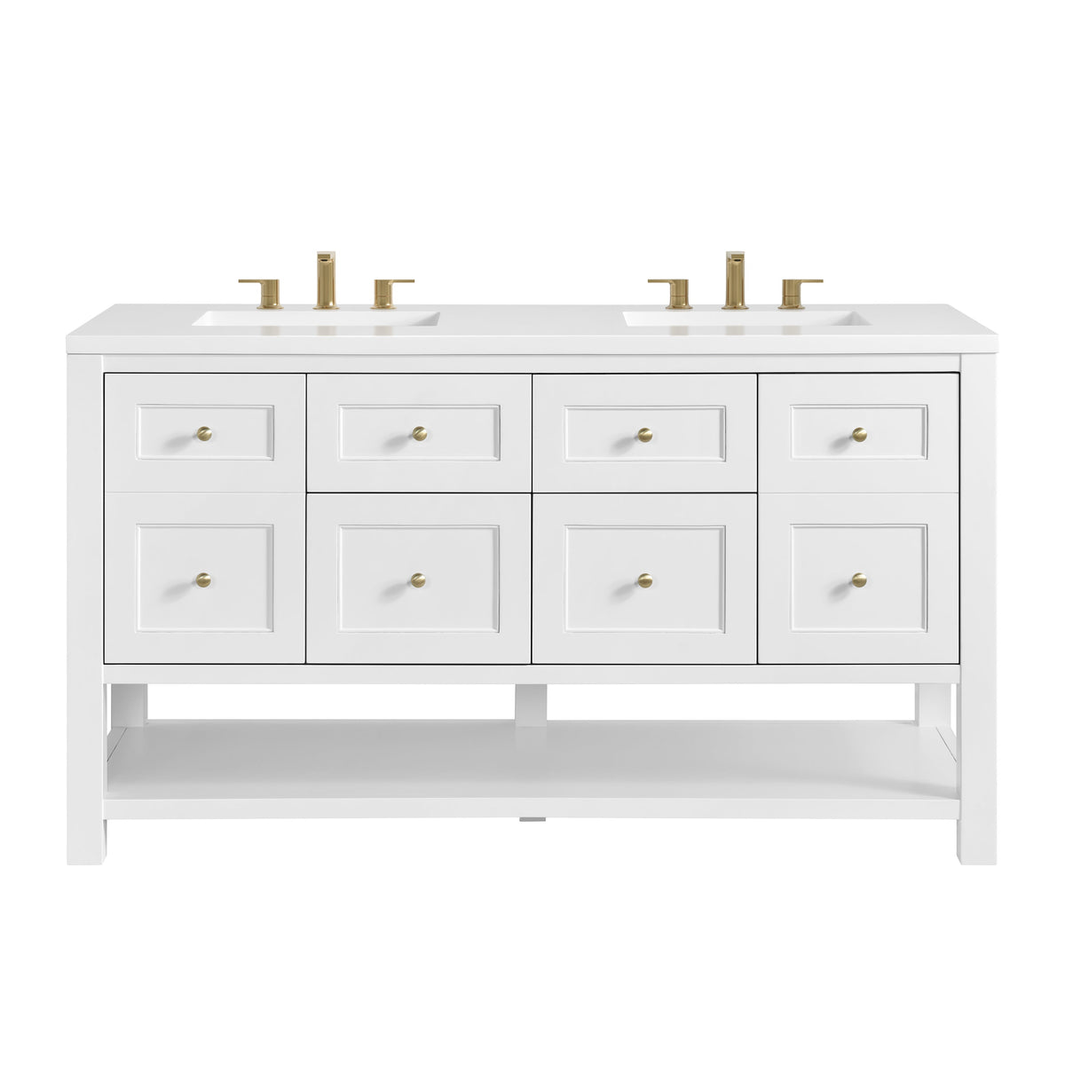 James Martin Breckenridge 60" Double Bathroom Vanity, Bright White