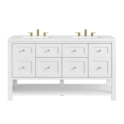 James Martin Breckenridge 60" Double Bathroom Vanity, Bright White