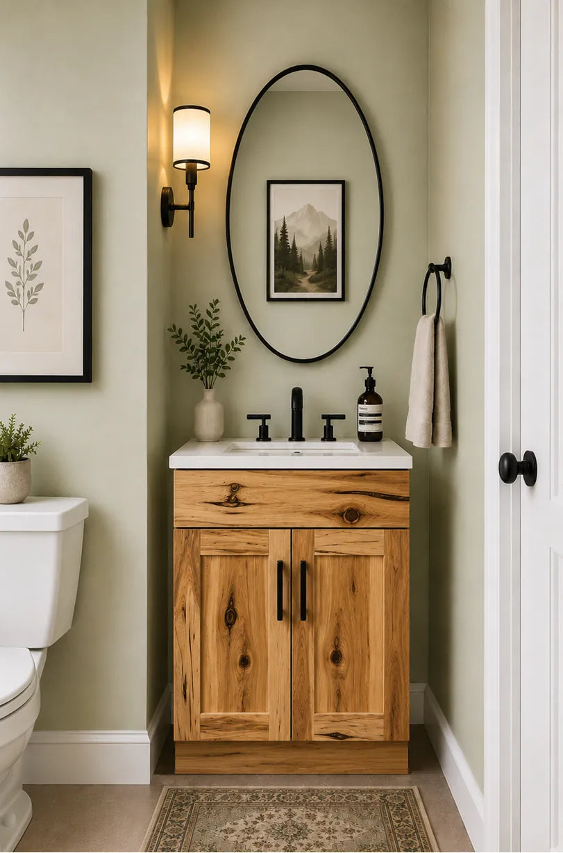 24 Inch Hickory Shaker Single Sink Bathroom Vanity