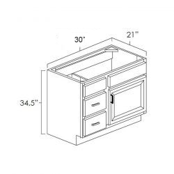 30 Inch Toffee Shaker Single Sink Bathroom Vanity with Drawers on the Left