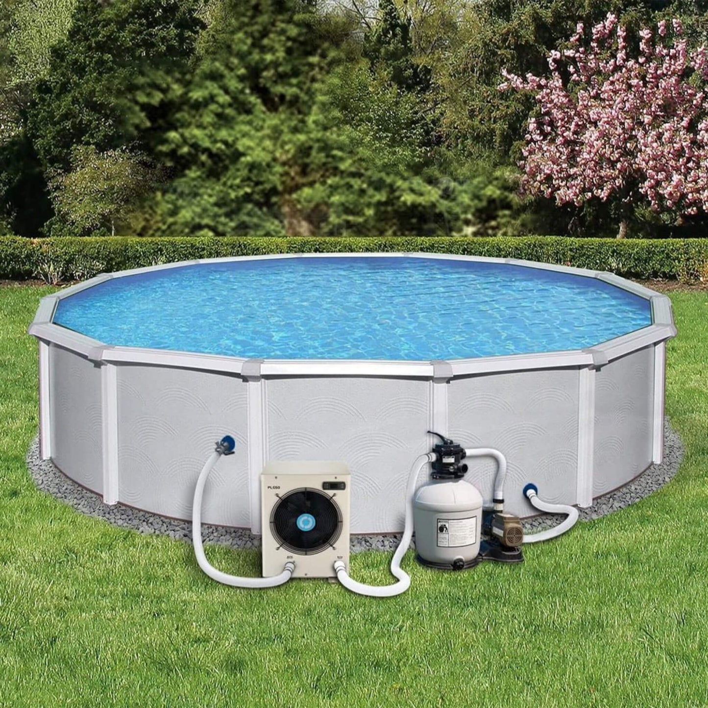 High-Output Electric Swimming Pool Heater Pump For Above And Inground Pools, 4000 Gallons (SAK51482)