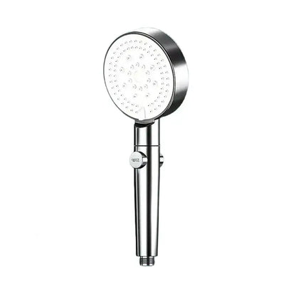 High pressure black round shower head bathroom one key switch