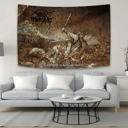 Hippie black metal tapestry flag size chart for bedroom art